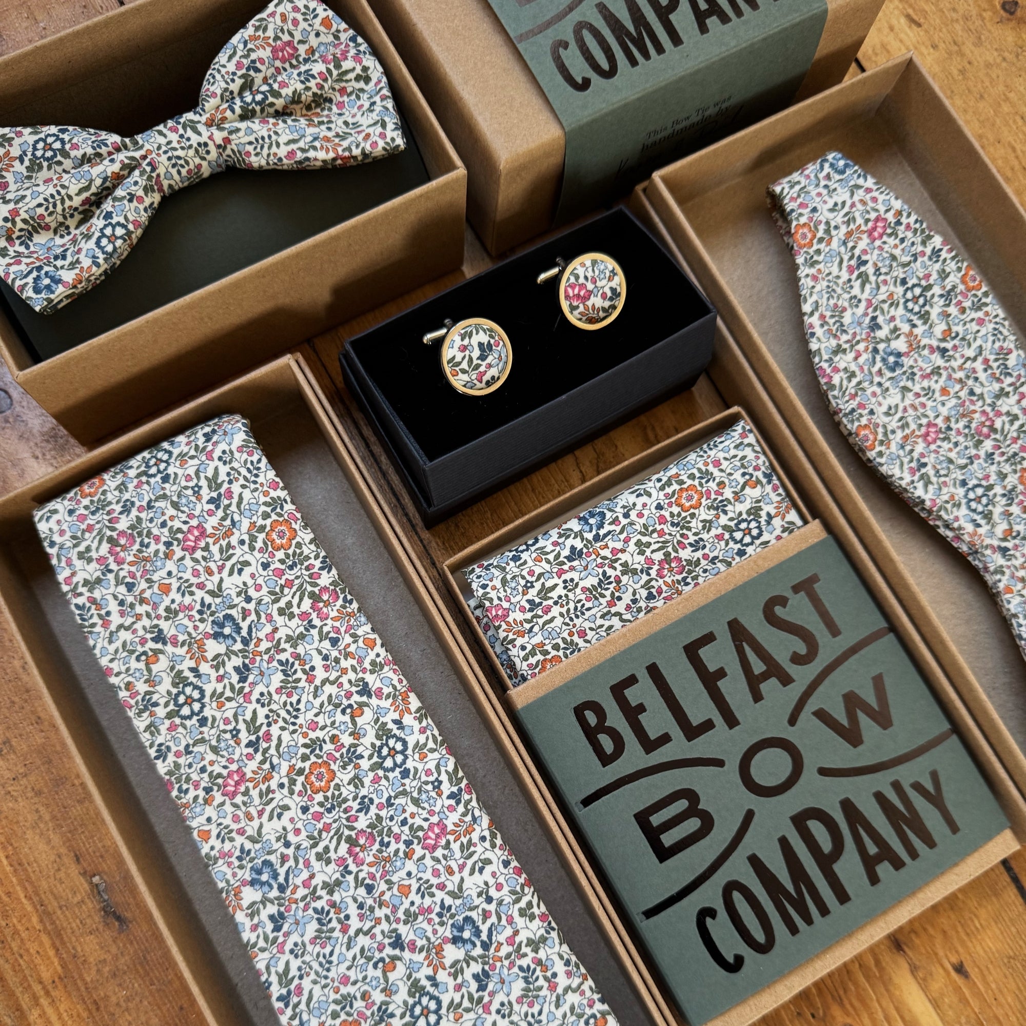 Liberty of London Bow Tie in Burnt Orange Ditsy Floral