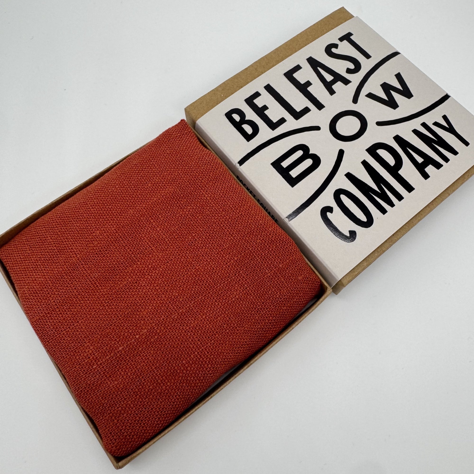 Rust Pocket Square in Irish Linen