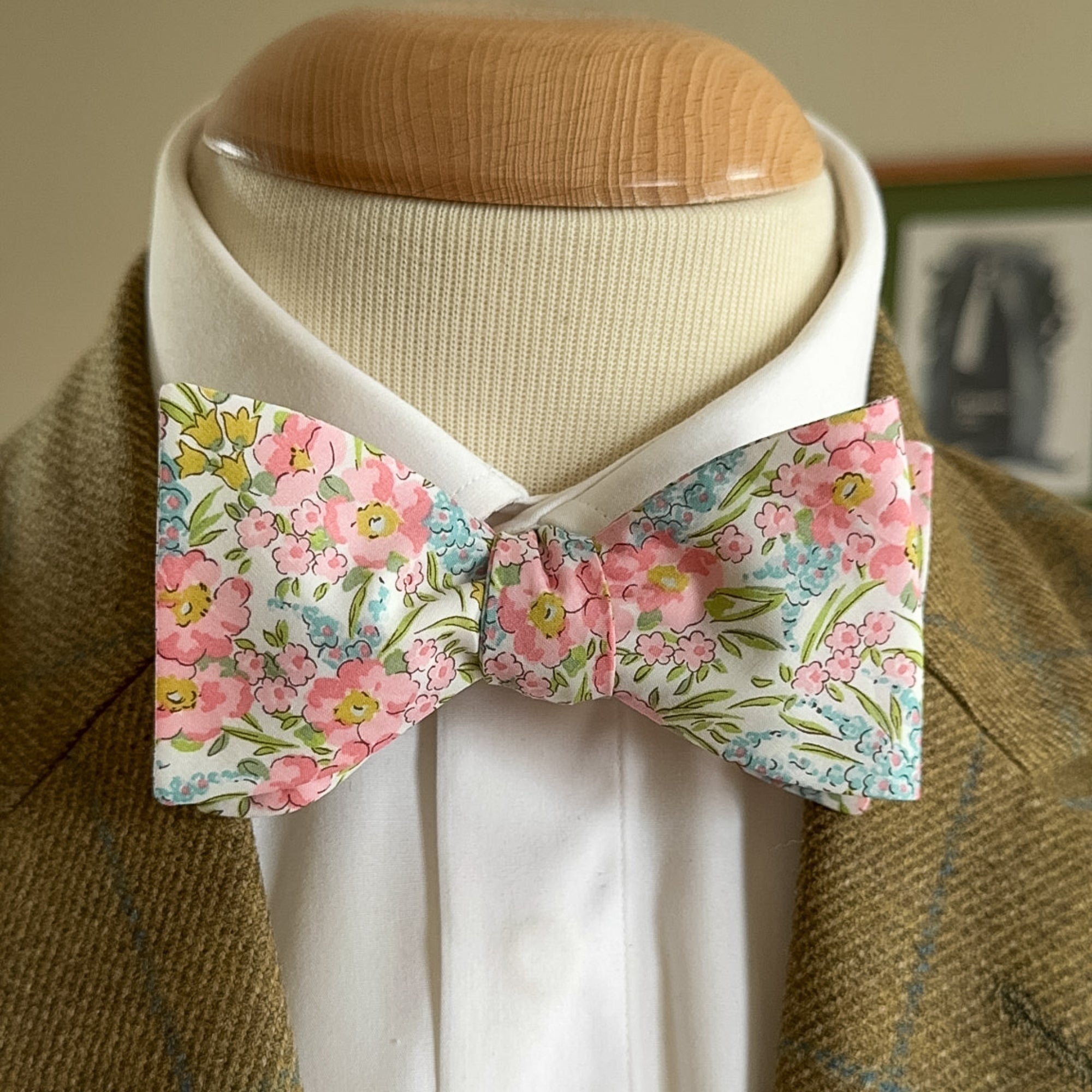 Self-Tie Liberty of London Bow Tie in Pink & Blue Floral Blossom