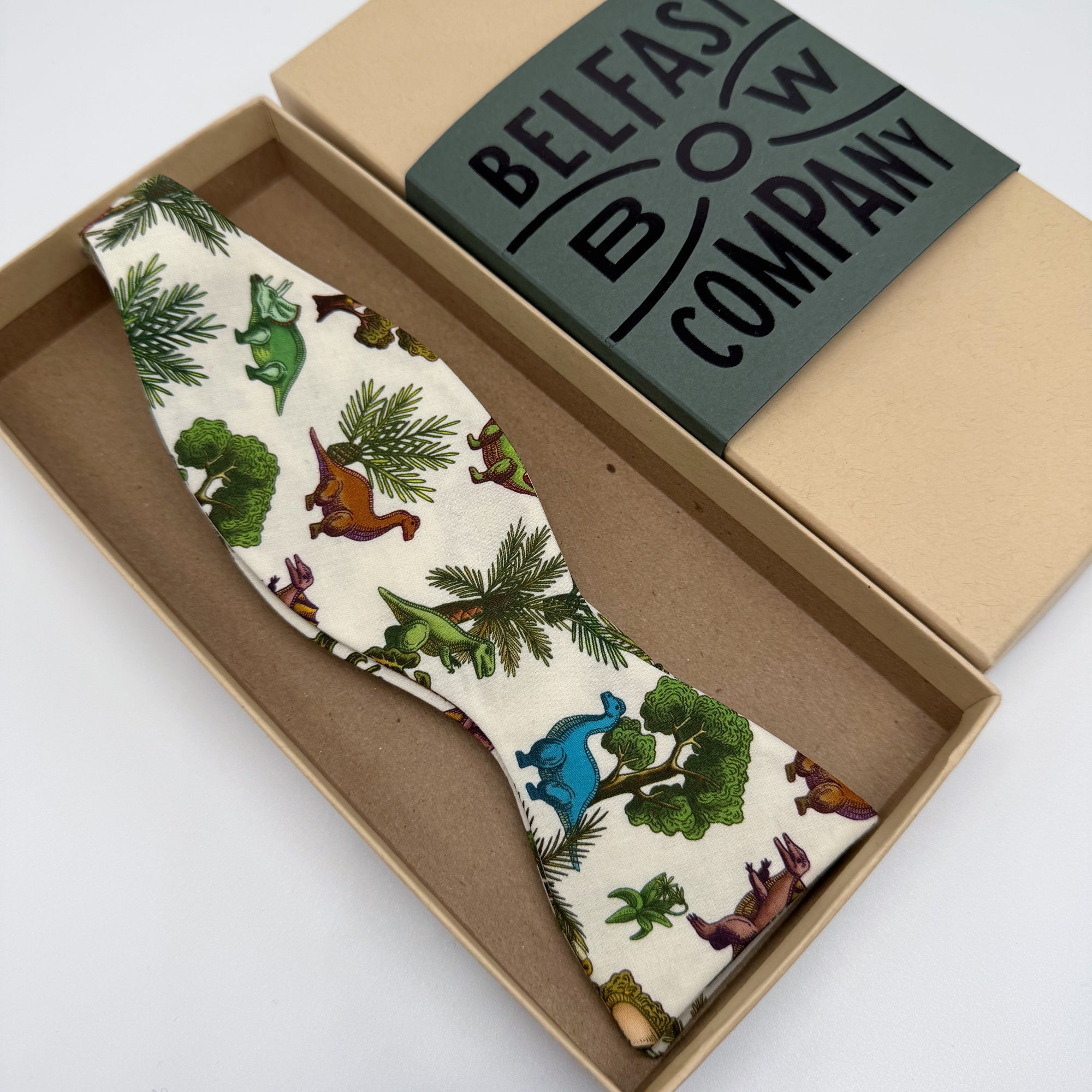 Self-Tie Liberty of London Bow Tie in Dinosaur Print