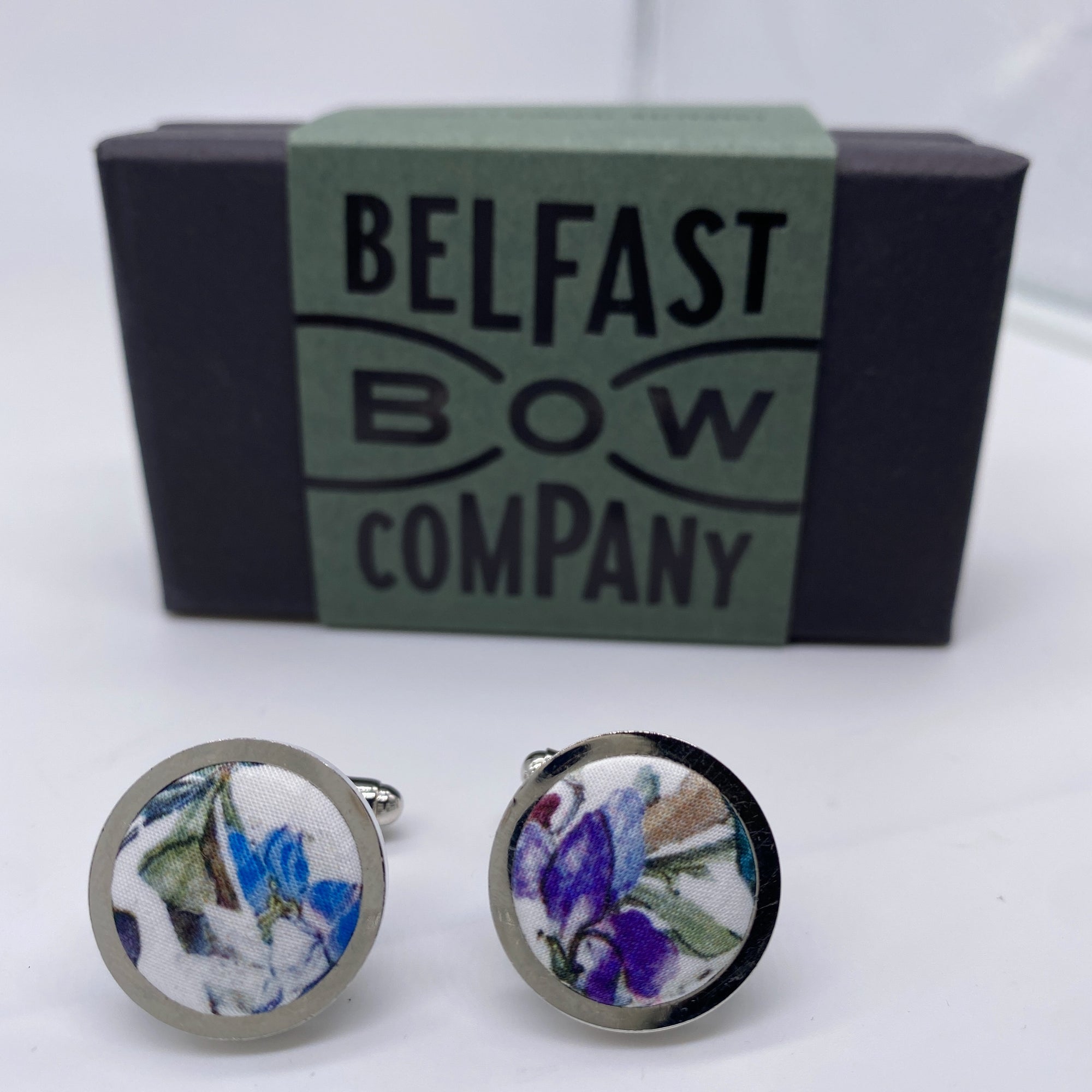 liberty cufflinks in wildflowers by the belfast bow company