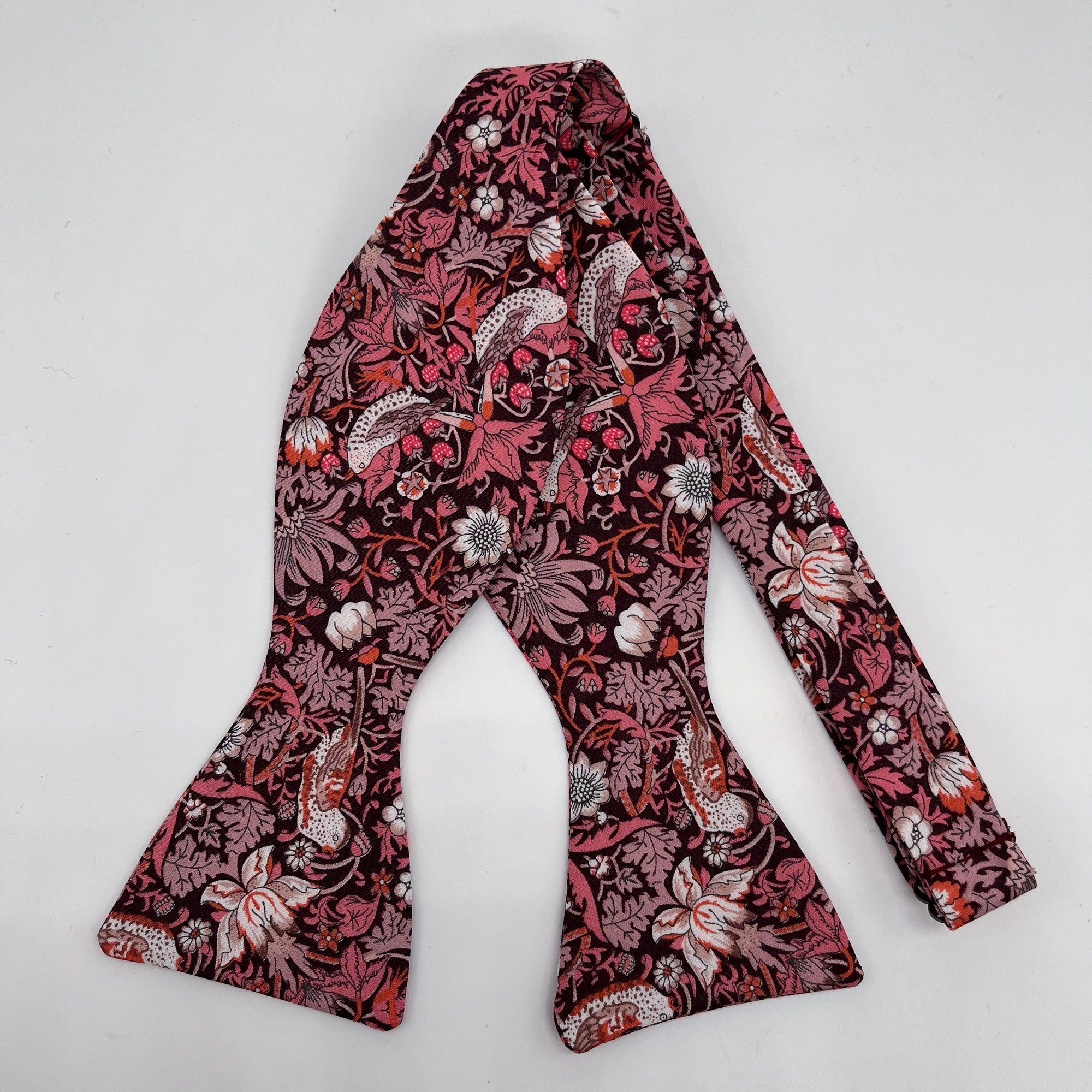 Liberty of London Bow Tie in Burgundy Bird Motif