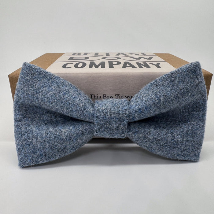 Blue Bow Tie in Tweed by the Belfast Bow Company