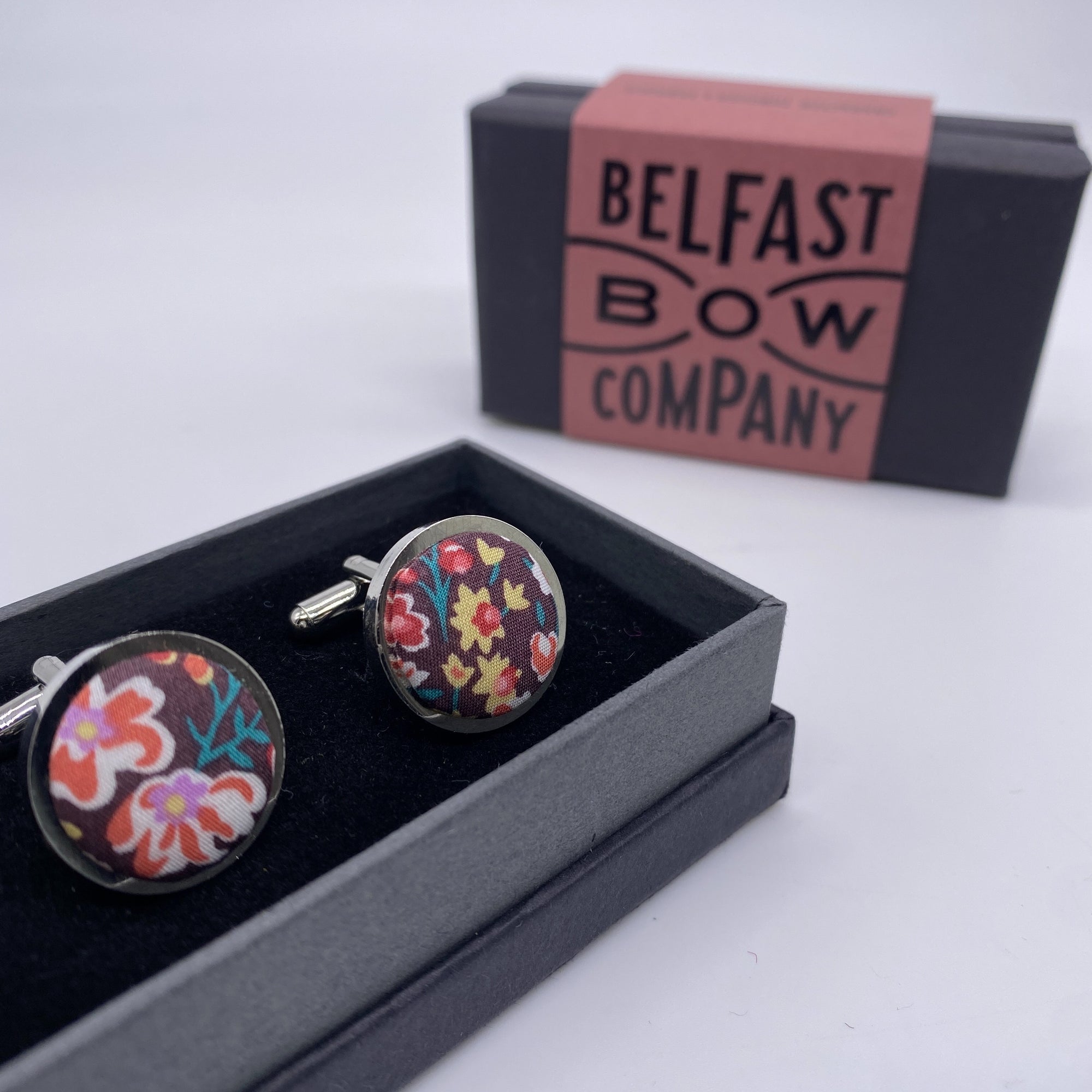Liberty of London Cufflinks in Burgundy Floral