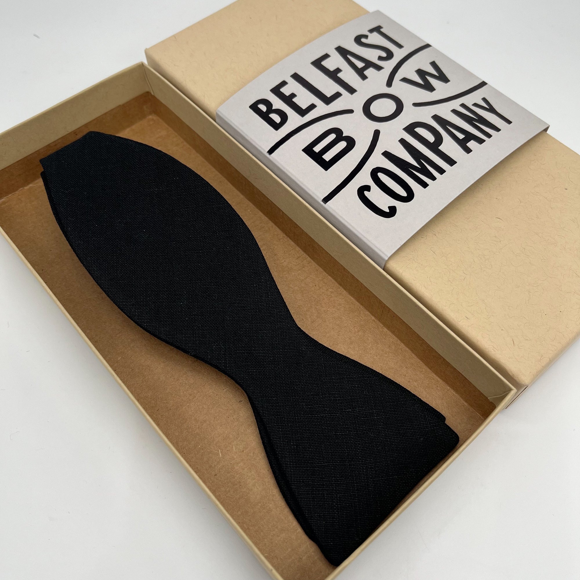 Black Self-Tie in Irish Linen by the Belfast Bow Company