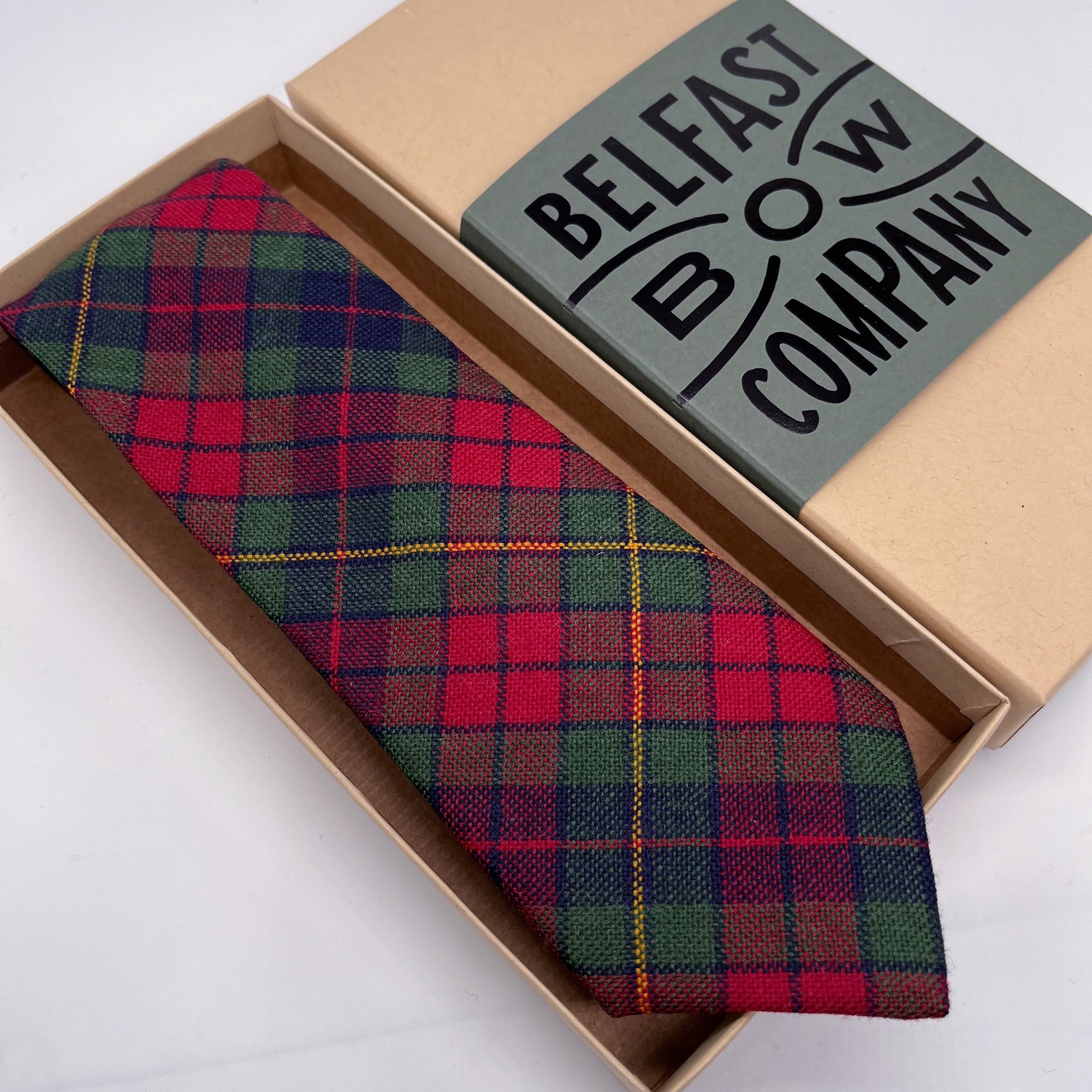 Tie in County Clare Tartan by the Belfast Bow Company