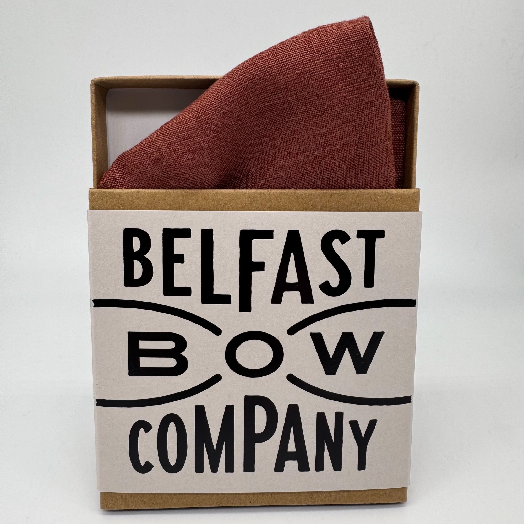Terracotta Pocket Square in Irish Linen