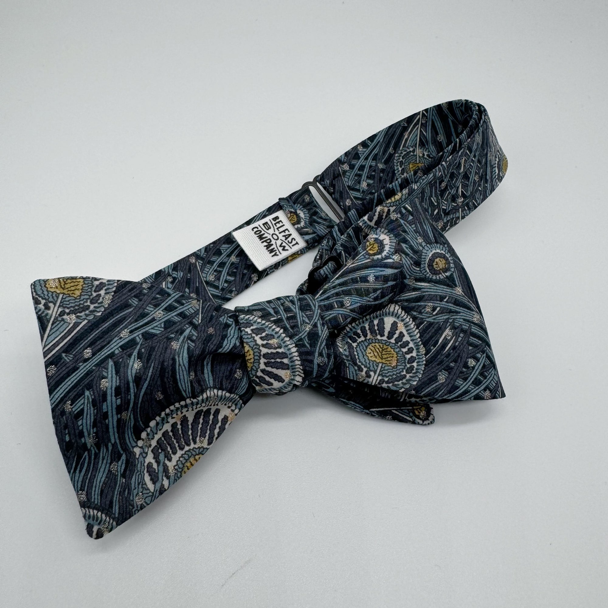 Liberty of London Bow Tie in Navy Peacock Feathers