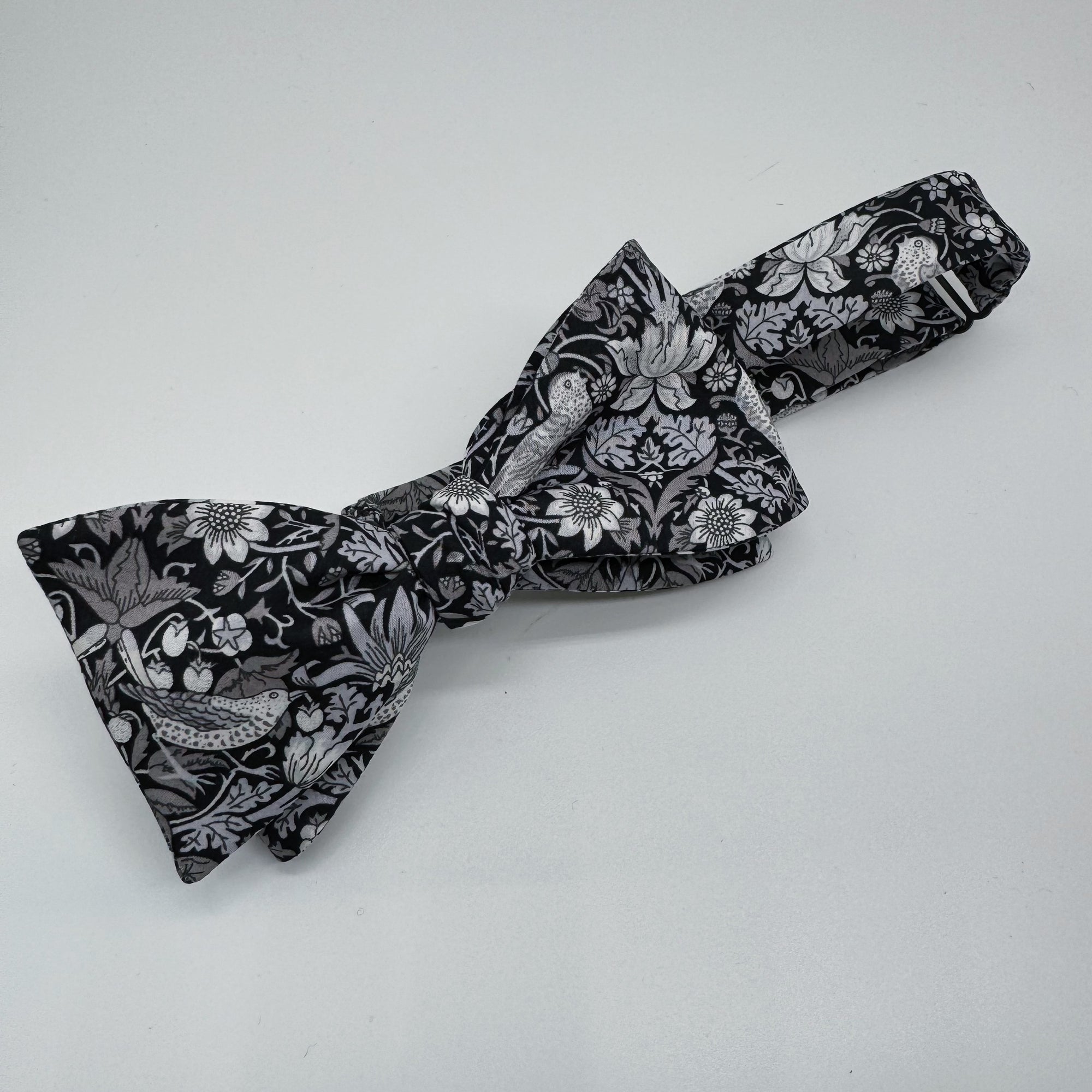Self-Tie Liberty of London Bow Tie in Black Bird Motif