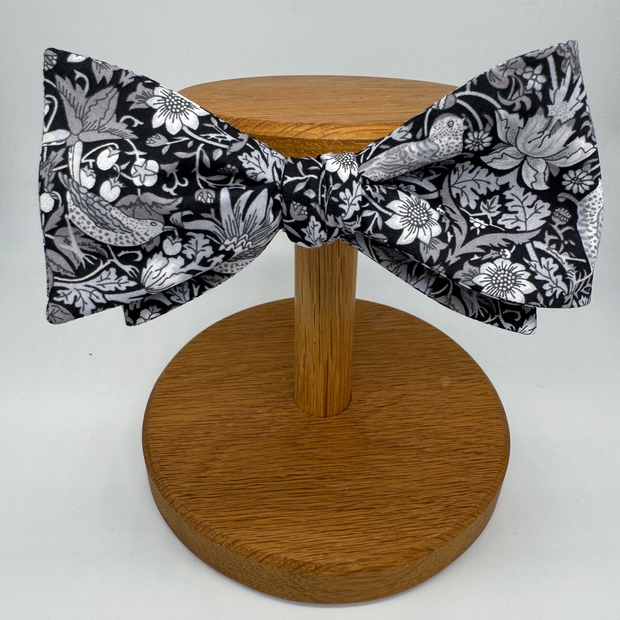 Self-Tie Liberty of London Bow Tie in Black Bird Motif