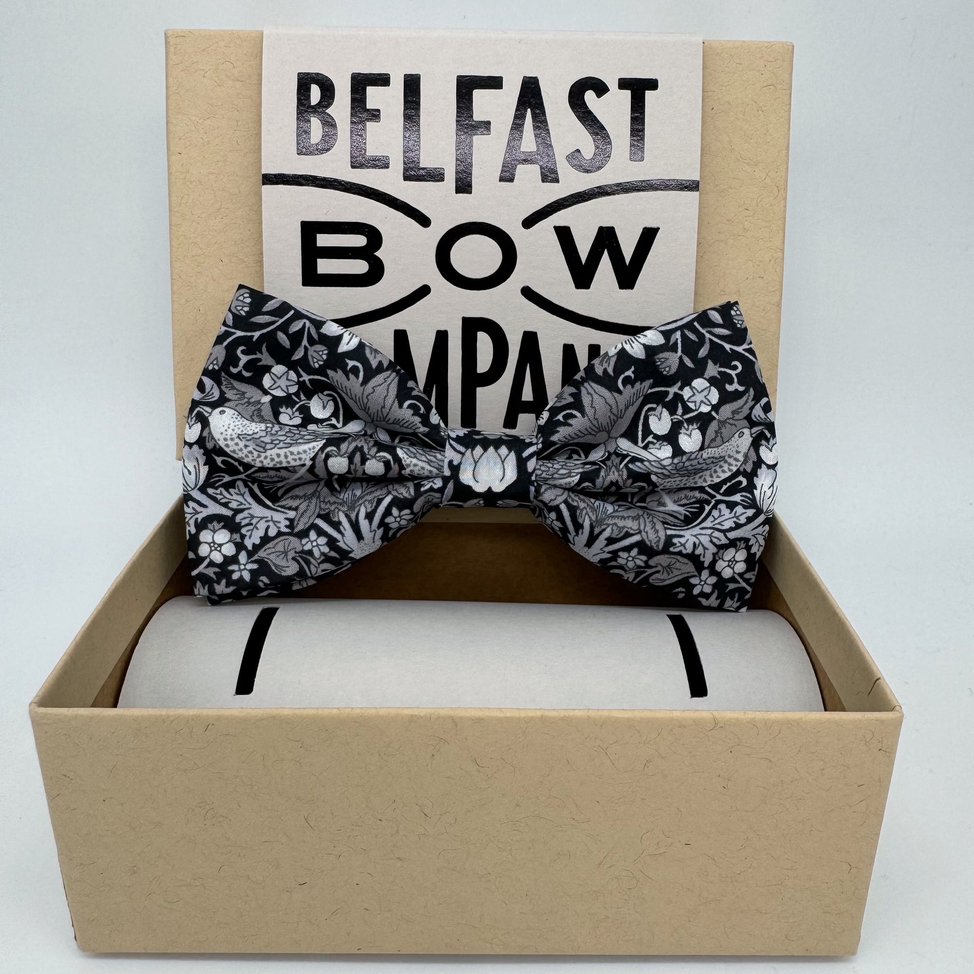 Liberty of London Bow Tie in Black Bird Motif
