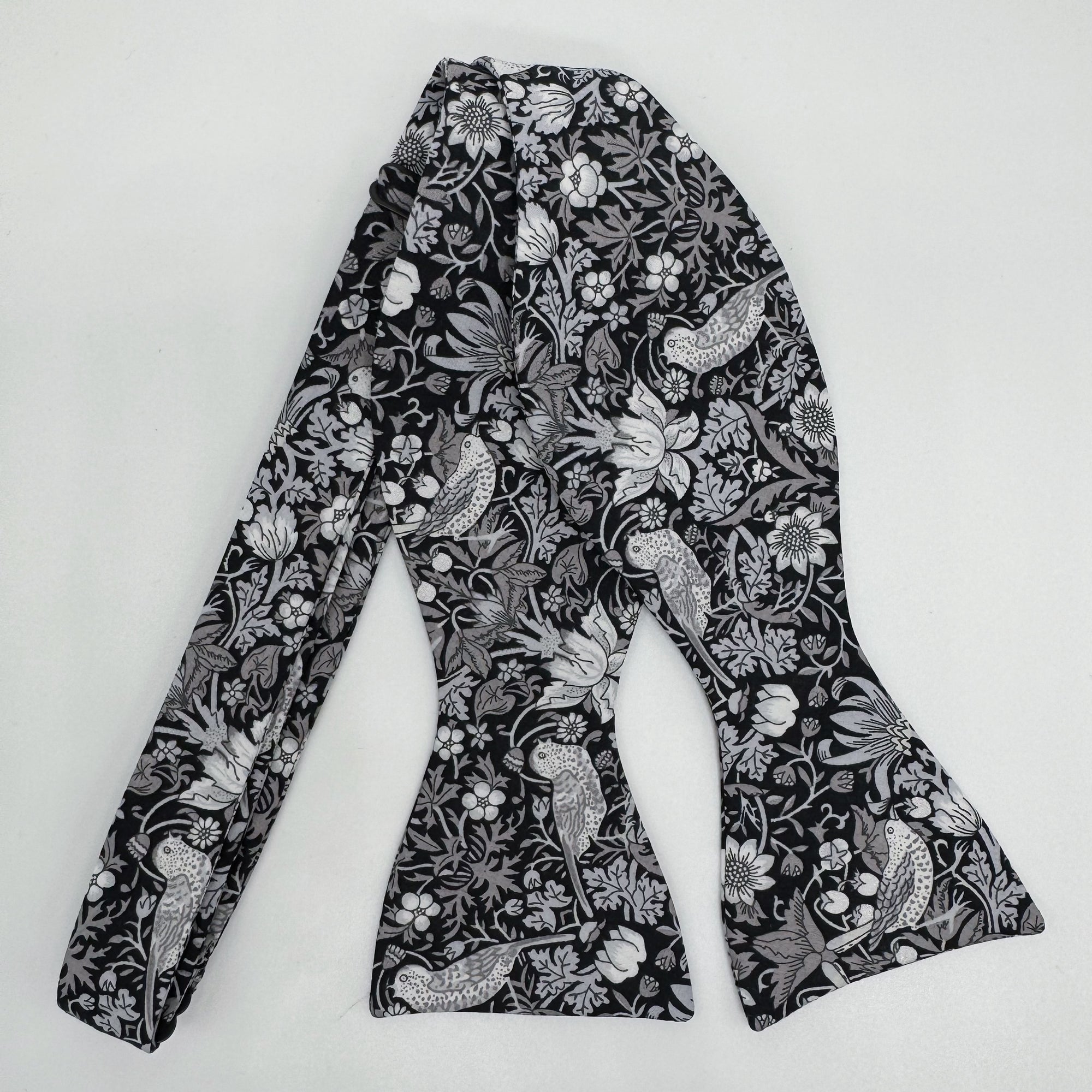Self-Tie Liberty of London Bow Tie in Black Bird Motif