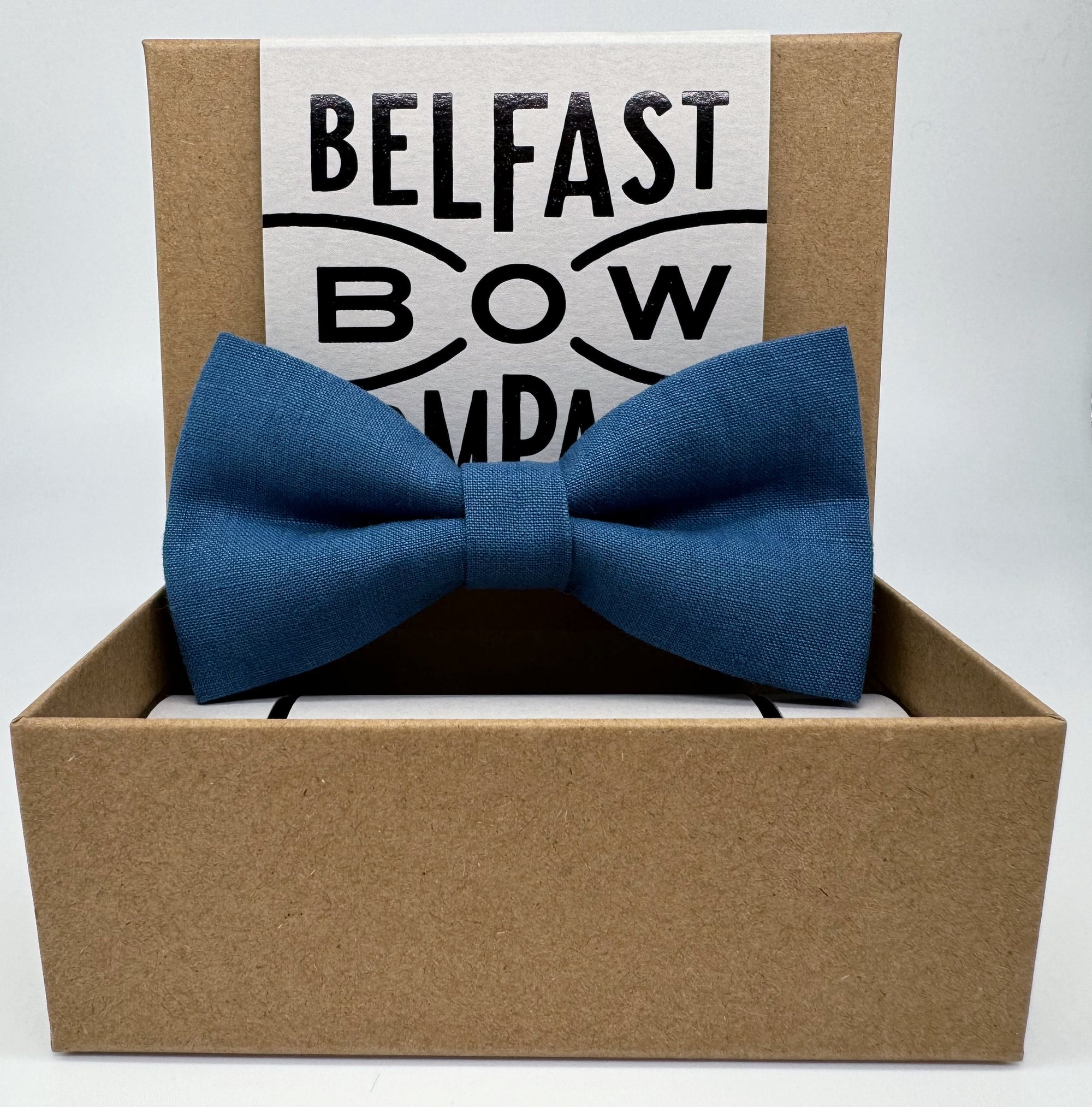 Peacock Blue Bow Tie in Irish Linen