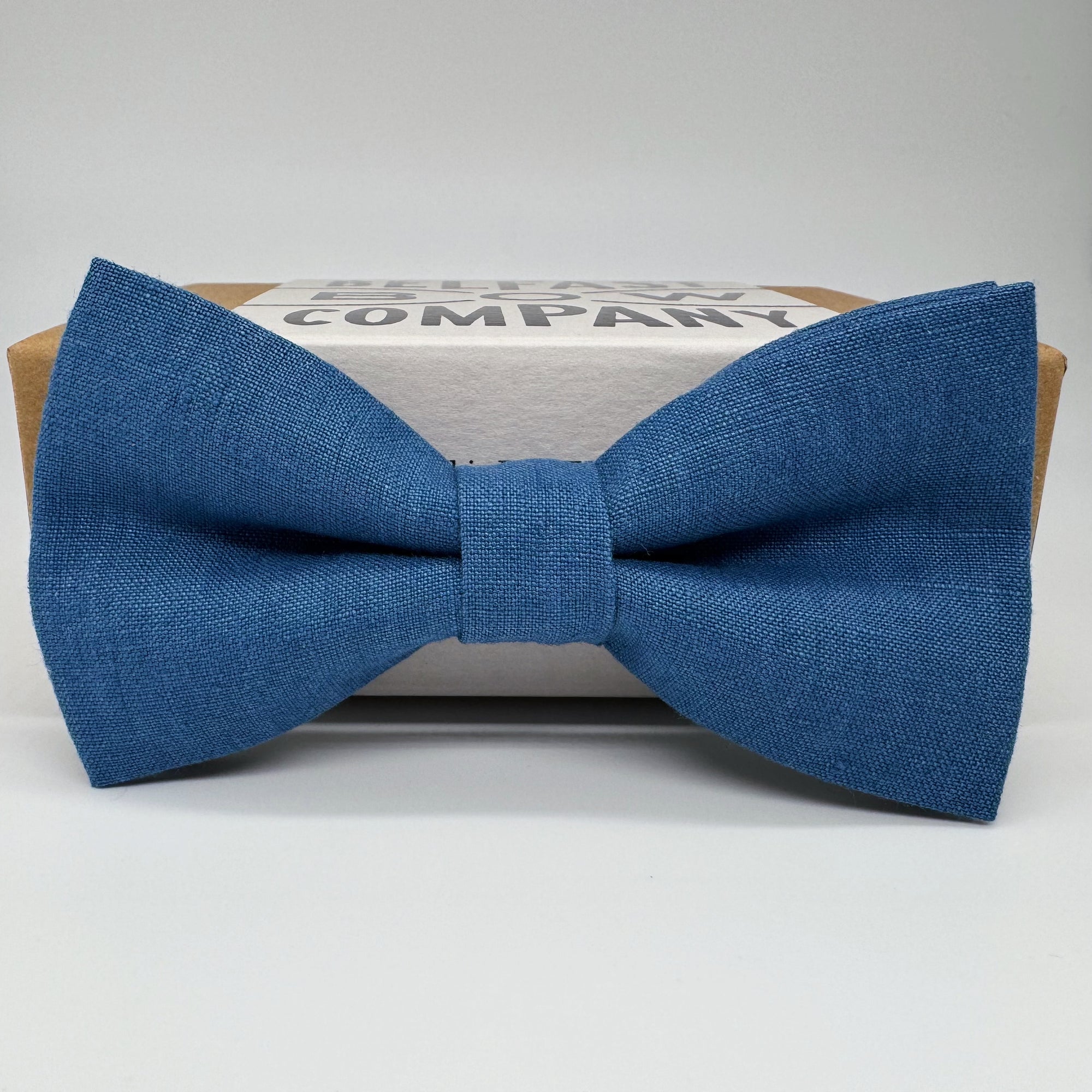 Peacock Blue Bow Tie in Irish Linen
