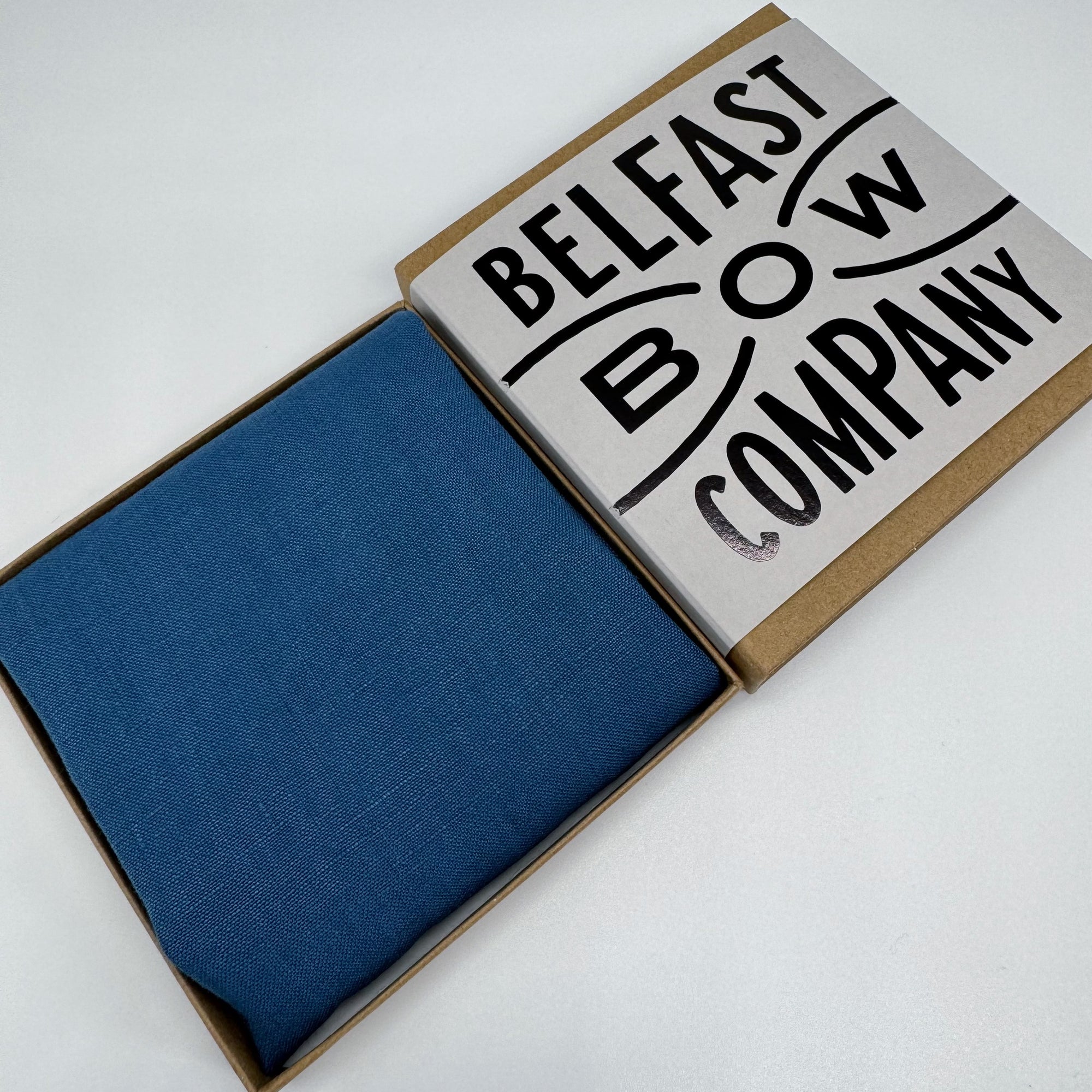 Peacock Blue Pocket Square in Irish Linen