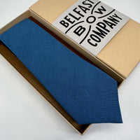 Peacock Blue Tie in Irish Linen by the Belfast Bow Company