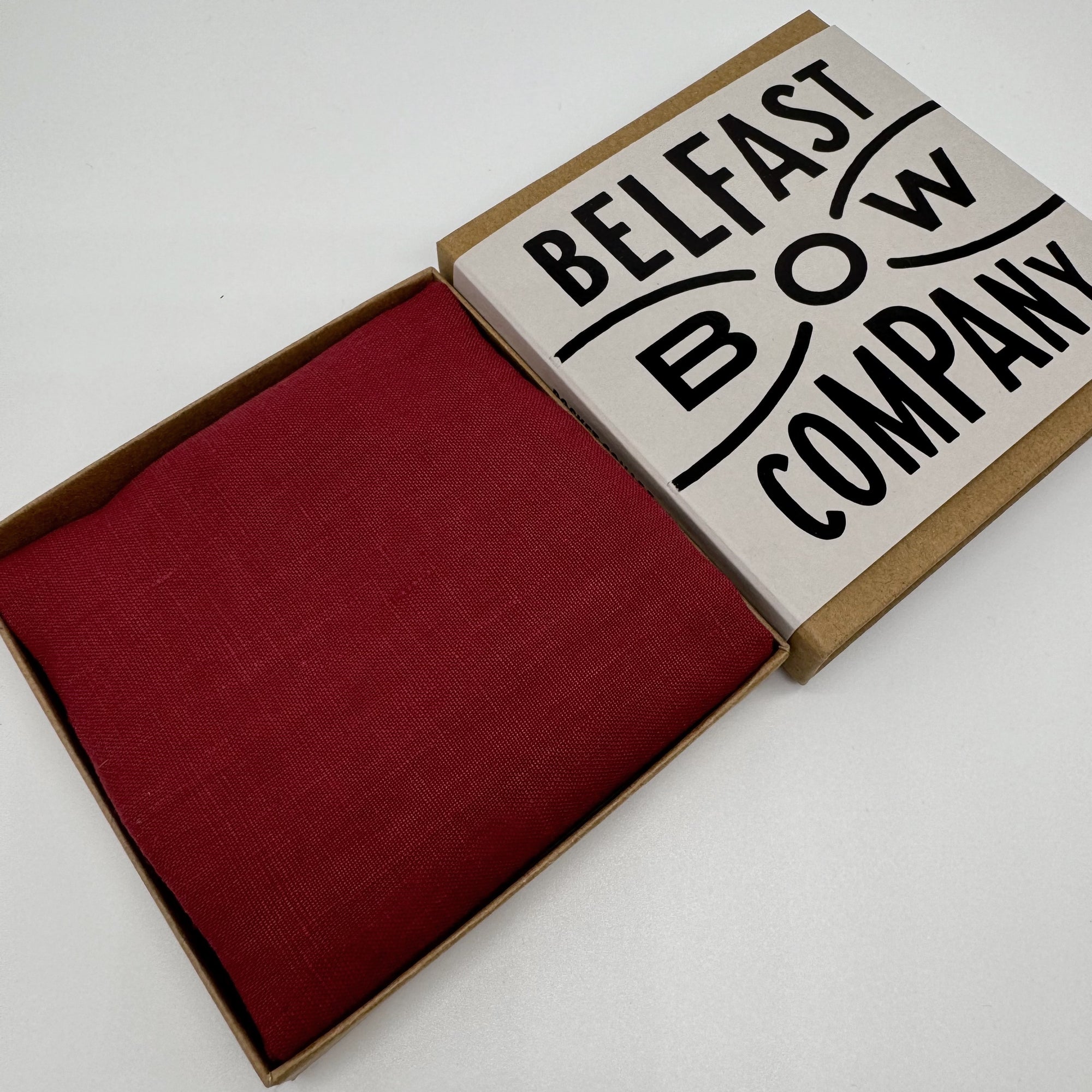 Cherry Red Pocket Square in Irish Linen
