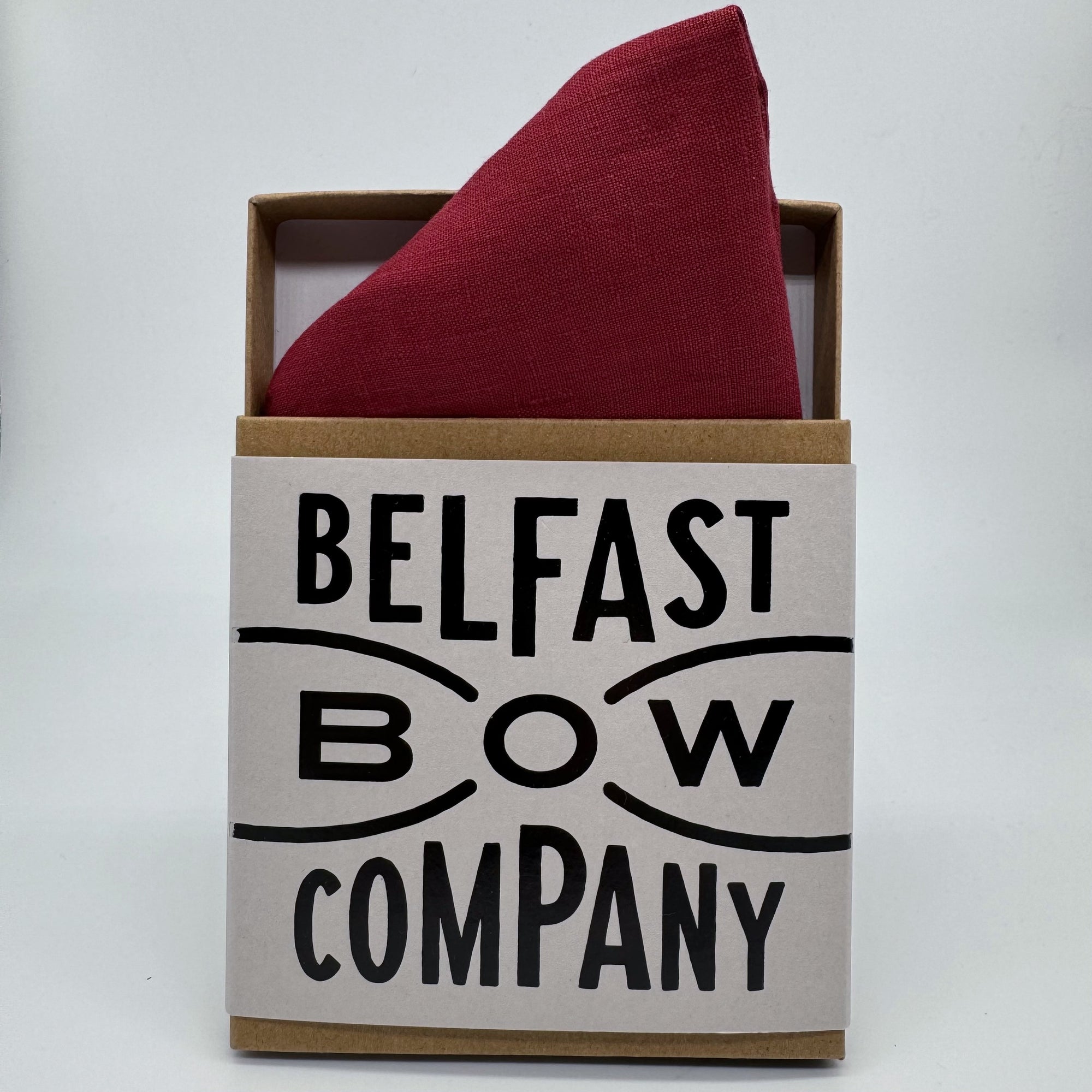 Cherry Red Pocket Square in Irish Linen