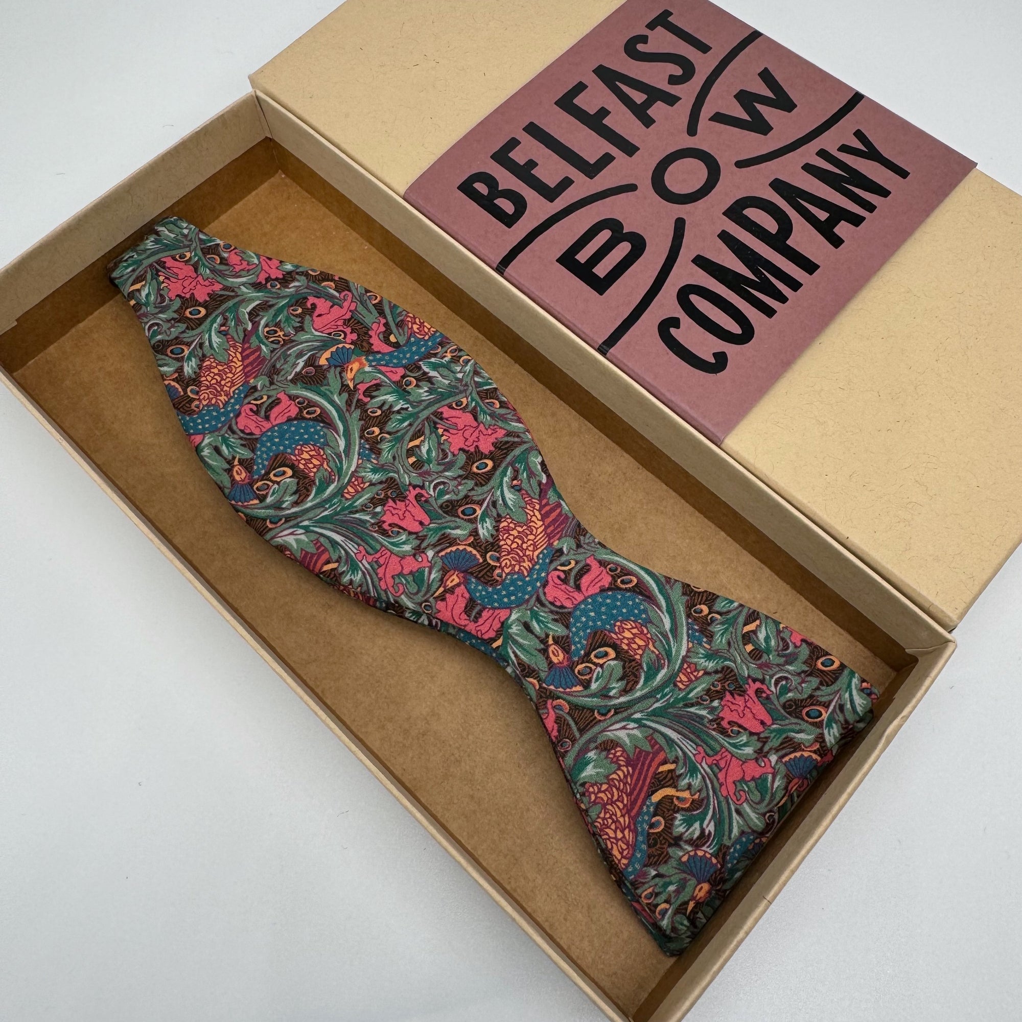 Self-Tie Liberty of London Bow Tie in Peacock Garden