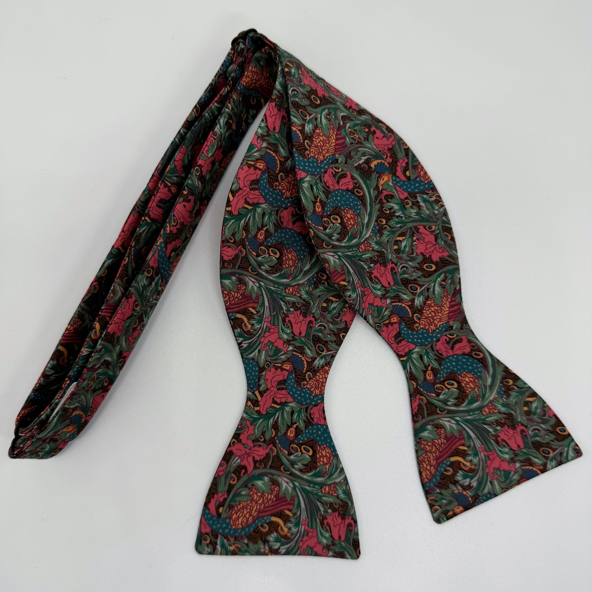 Self-Tie Liberty of London Bow Tie in Peacock Garden