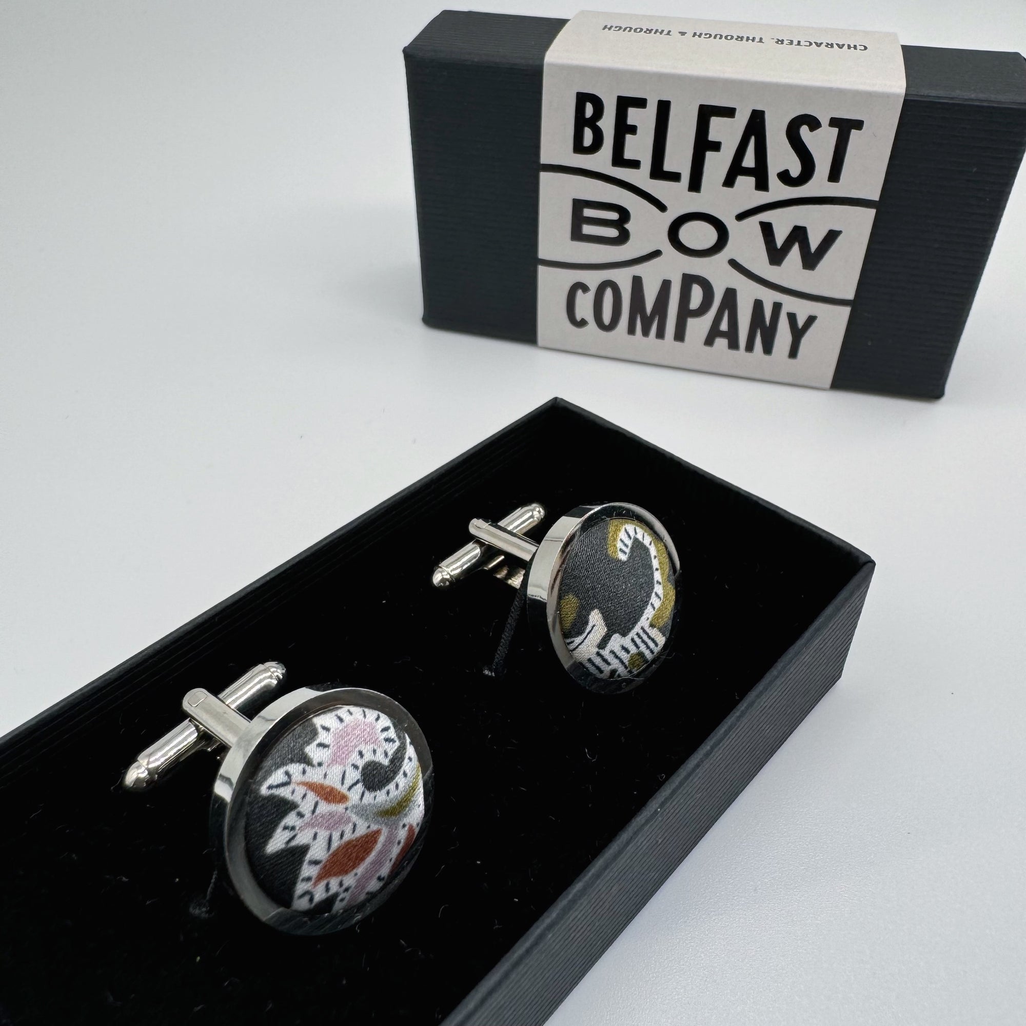Liberty of London Silk Cufflinks in Black Paisley