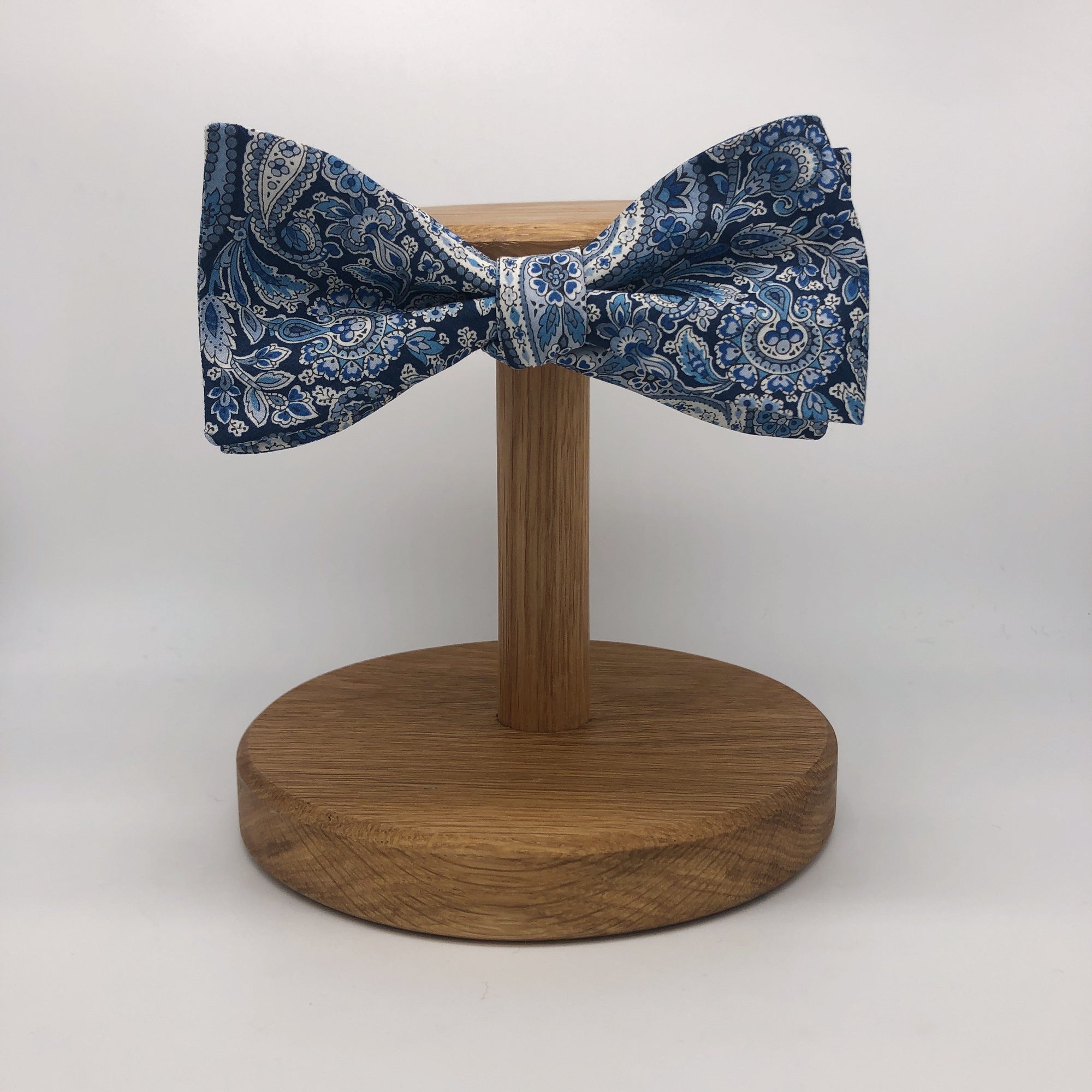 Self-Tie Liberty of London Bow Tie in Navy Paisley