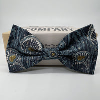 Liberty Bow Tie in Navy Peacock Feathers by the Belfast Bow Company