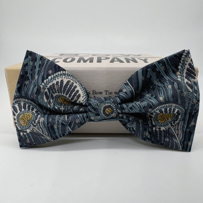 Liberty Bow Tie in Navy Peacock Feathers by the Belfast Bow Company