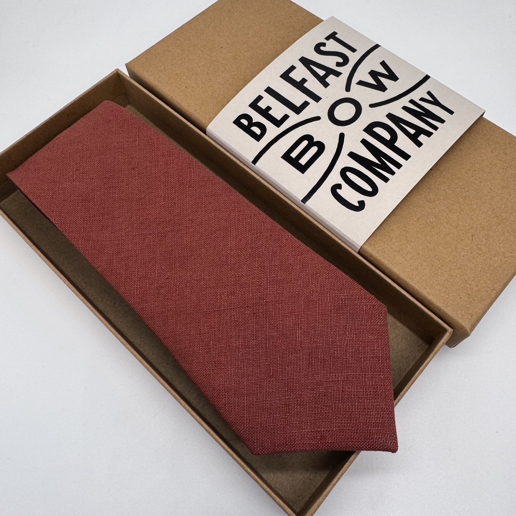 Terracotta Tie in Irish Linen