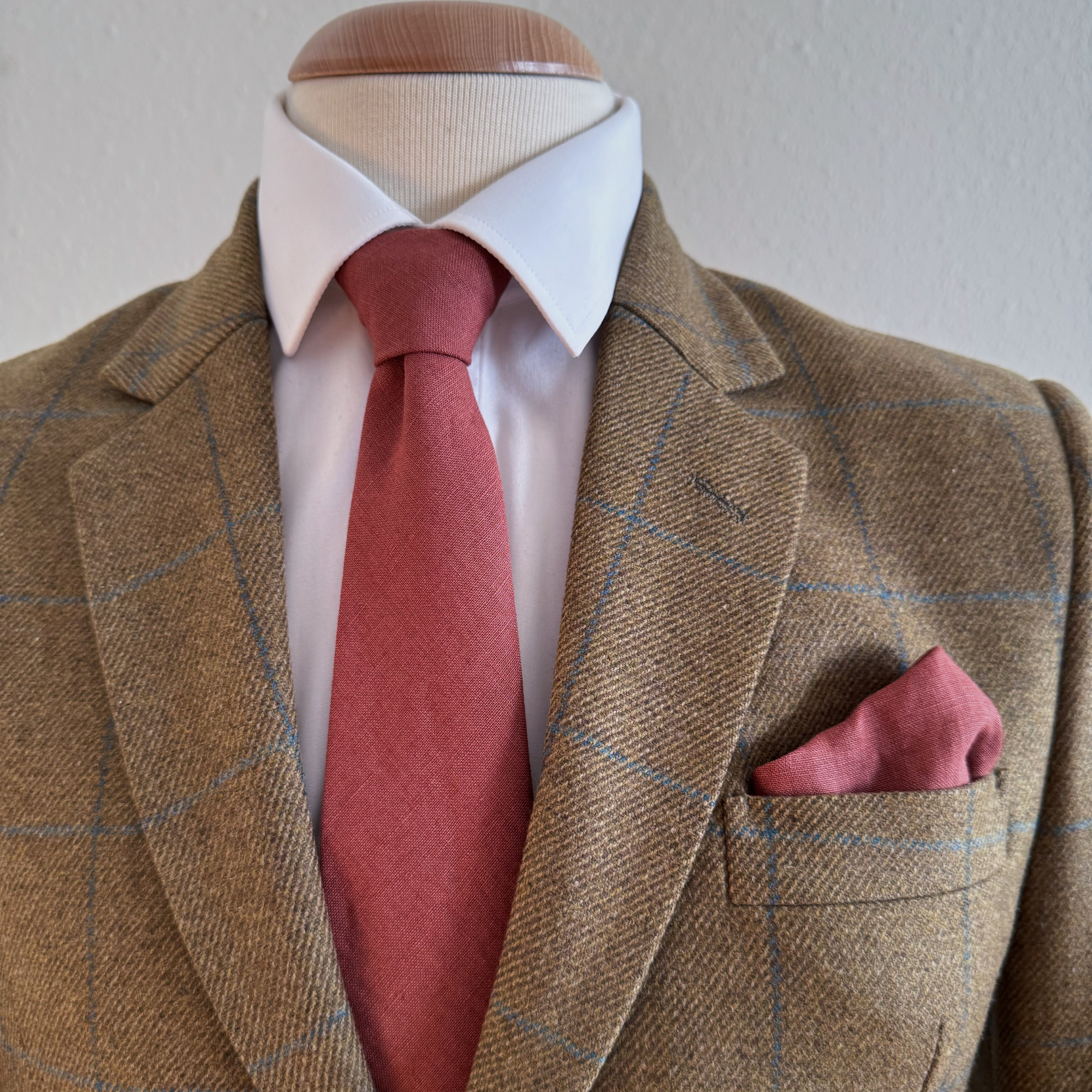 Terracotta Tie in Irish Linen