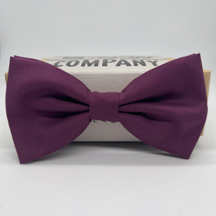 Pure Cotton Bow Tie in Aubergine by the Belfast Bow Company