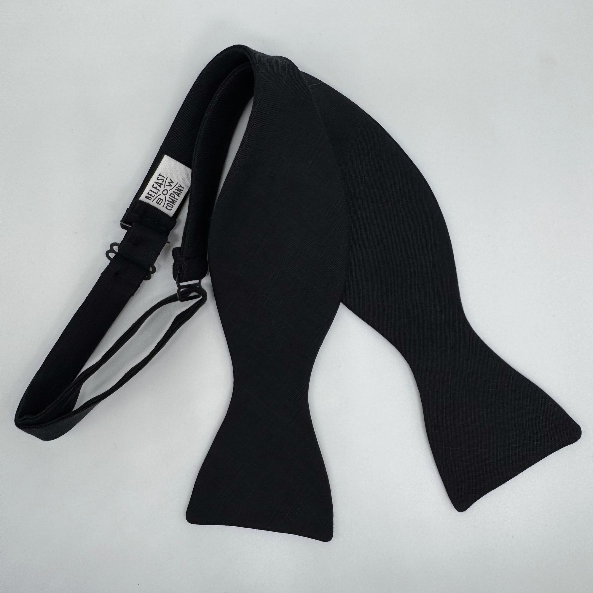 Black Bow Tie in Irish Linen