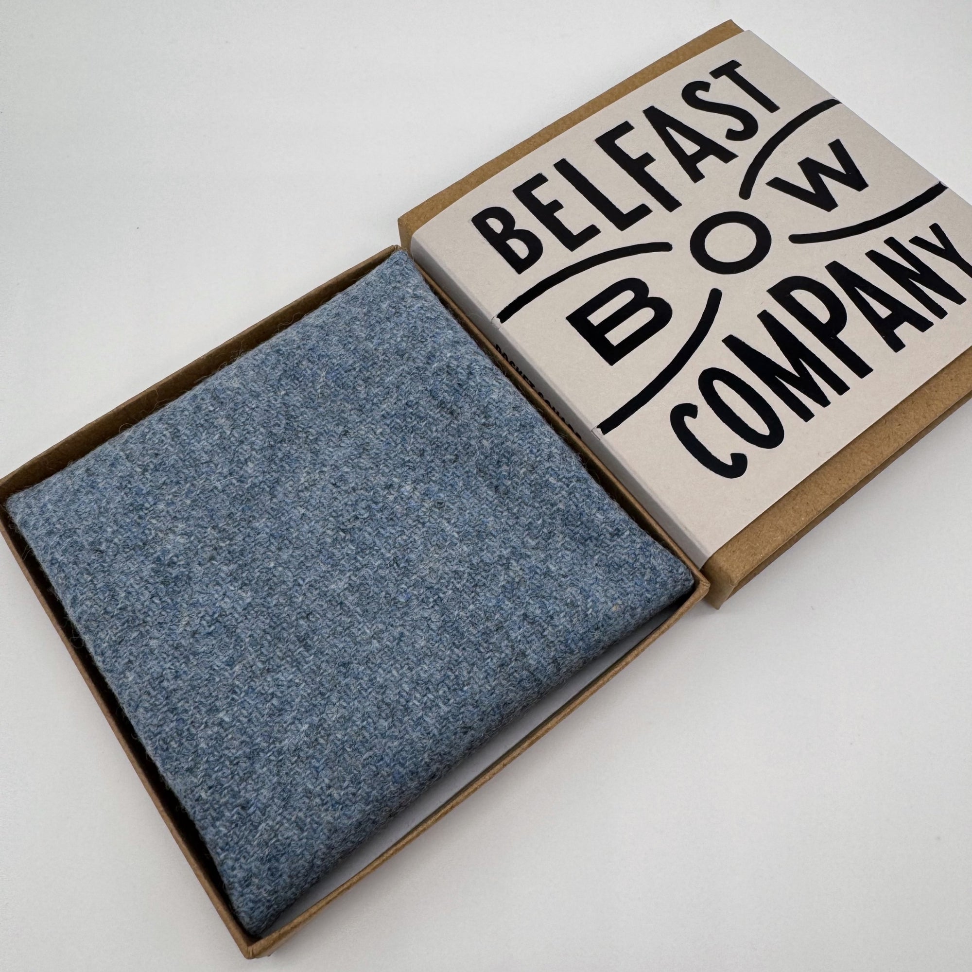 Tweed Pocket Square in Blue by the Belfast Bow Company