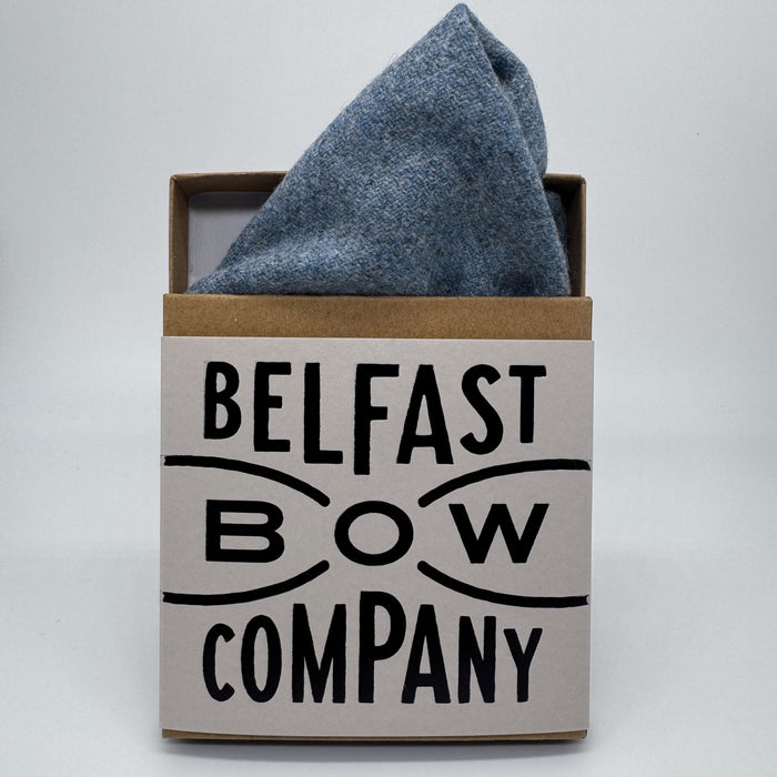 Blue Pocket Square in Tweed by the Belfast Bow Company