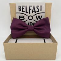 Aubergine Bow Tie in Cotton by the Belfast Bow Company