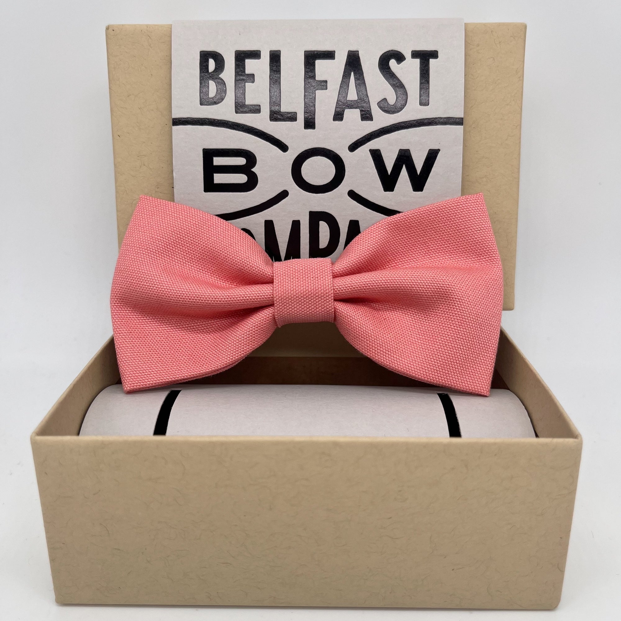 Pure Cotton Bow Tie in Soft Coral
