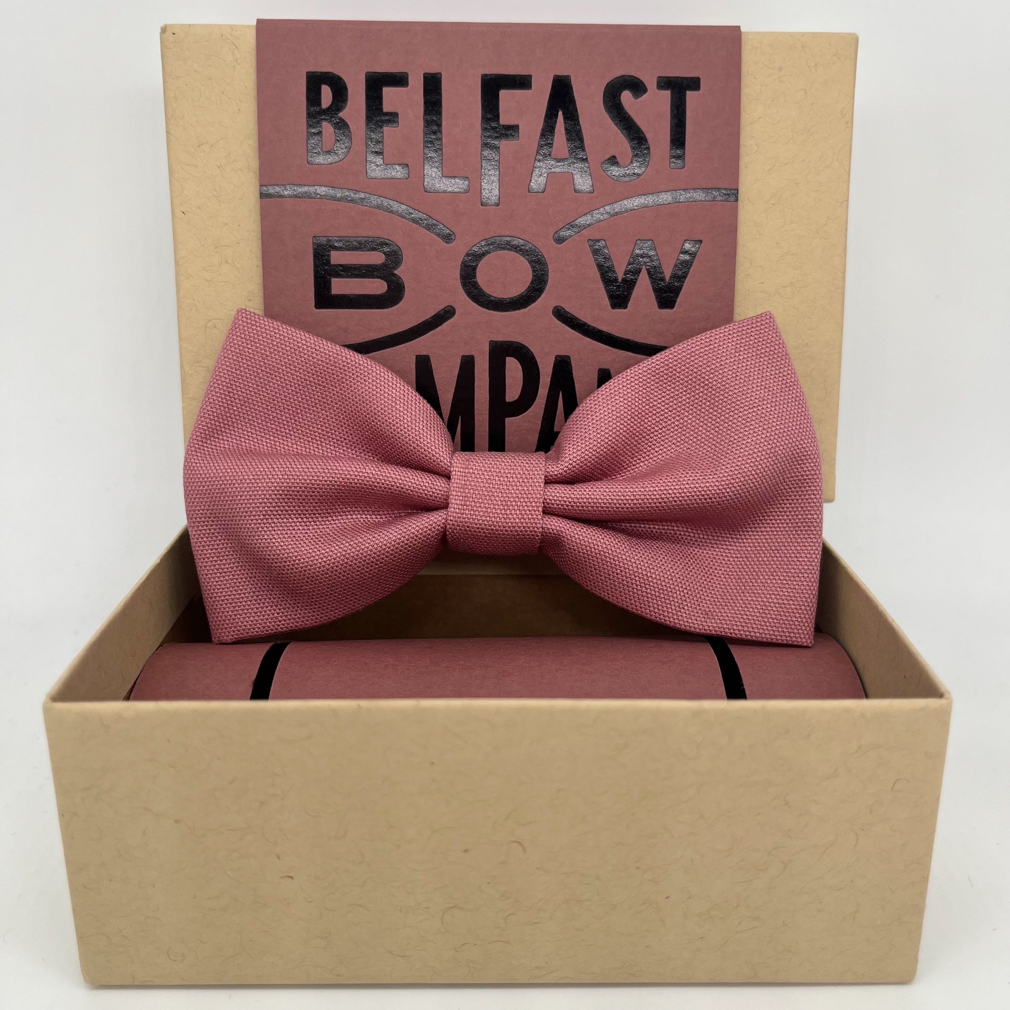 Pure Cotton Bow Tie in Dusky Pink