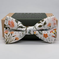 Sage Green & Coral Floral Bow Tie by the Belfast Bow Company
