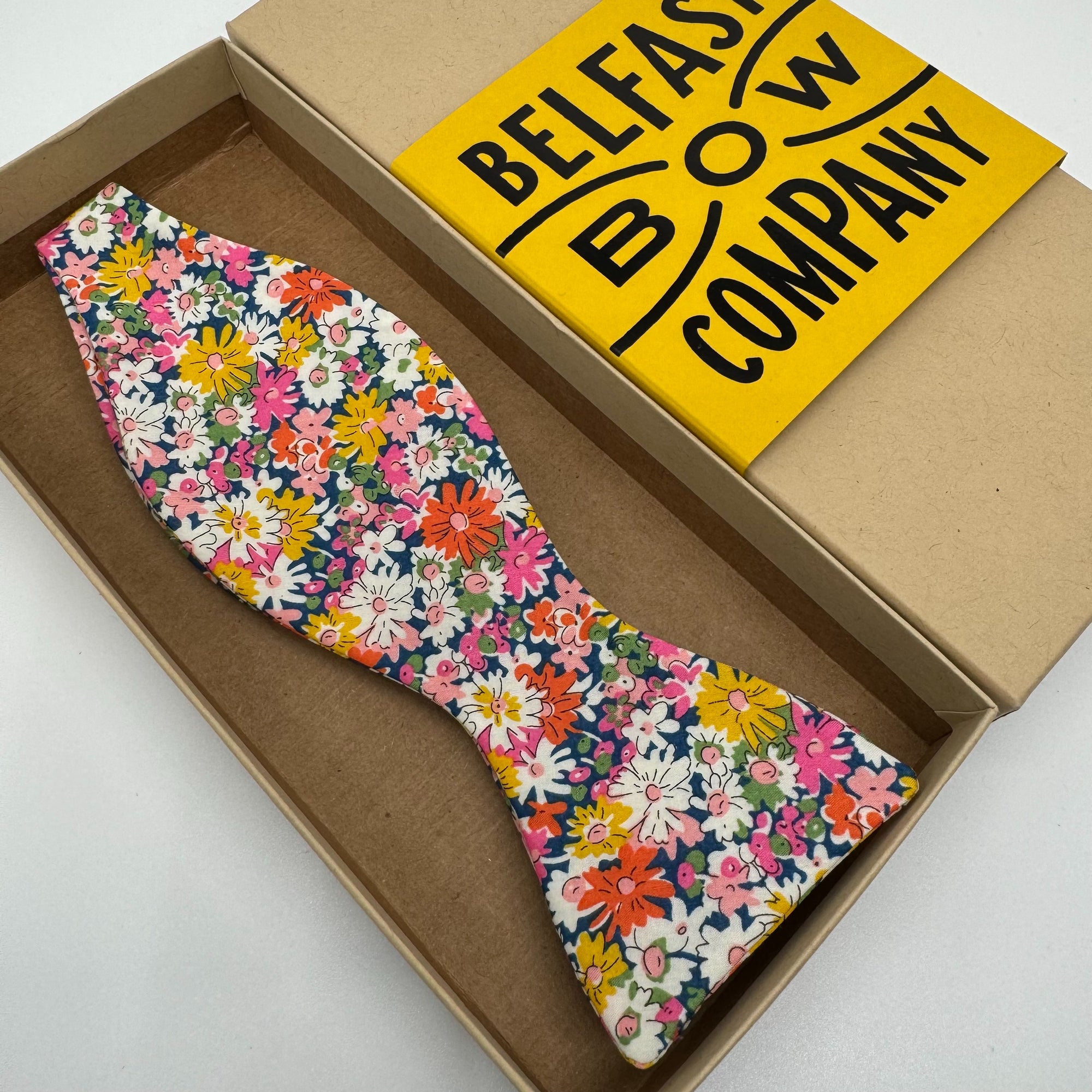 Liberty of London Bow Tie in Yellow & Pink Floral Daisies