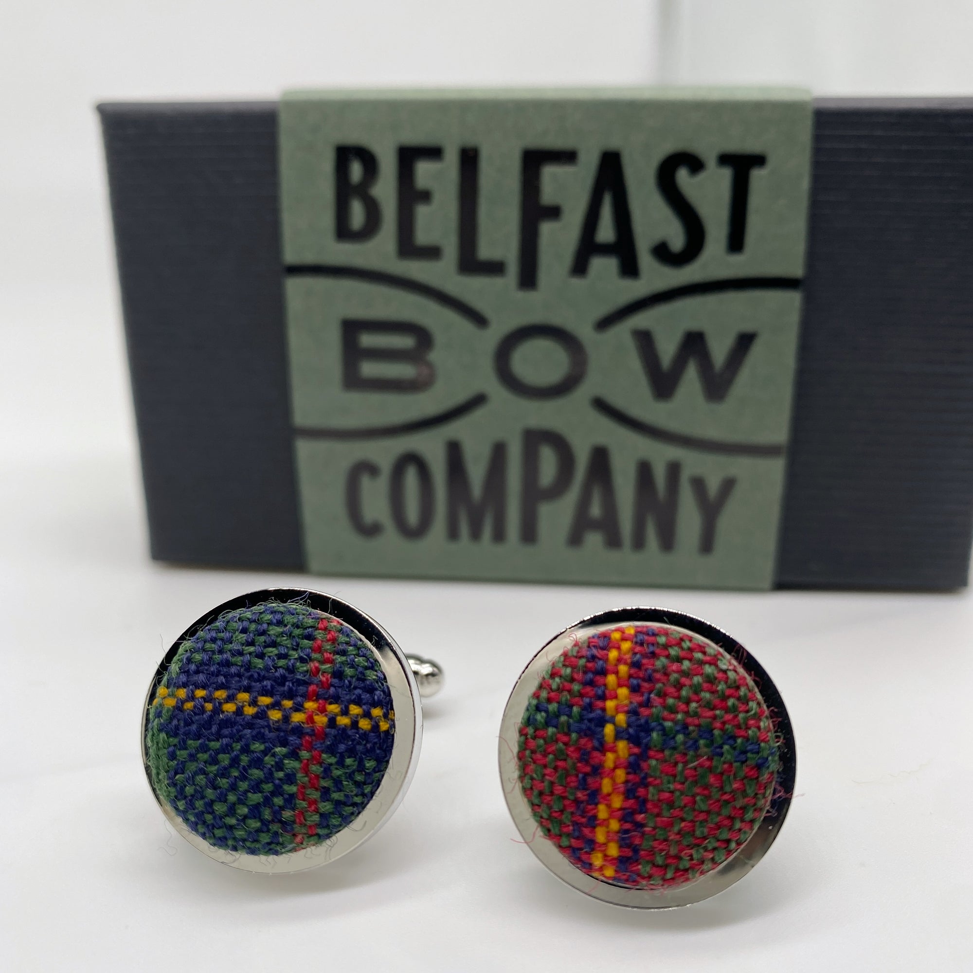 Tartan Cufflinks in County Clare by the Belfast Bow Company