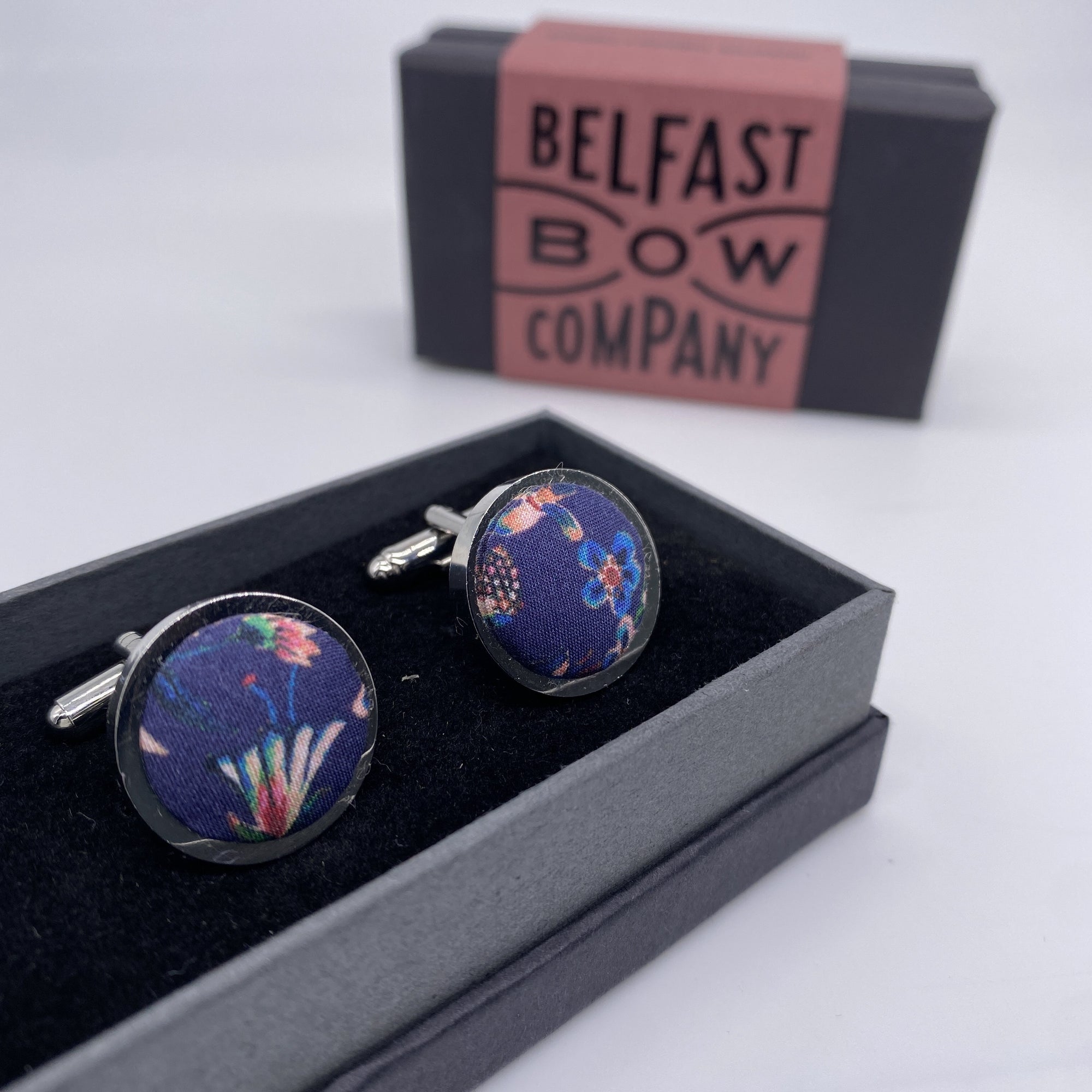 Liberty of London Cufflinks in Navy Floral