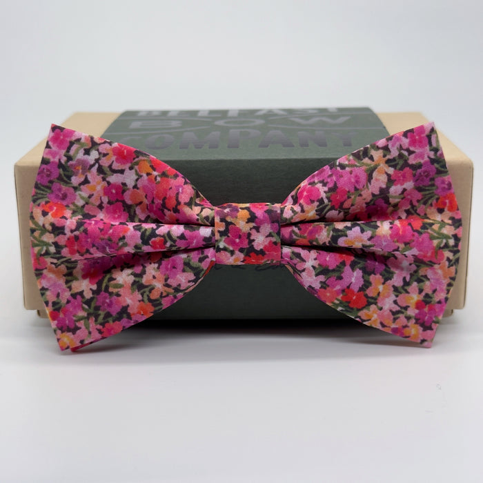 Pink Floral Liberty Bow Tie by the Belfast Bow Company