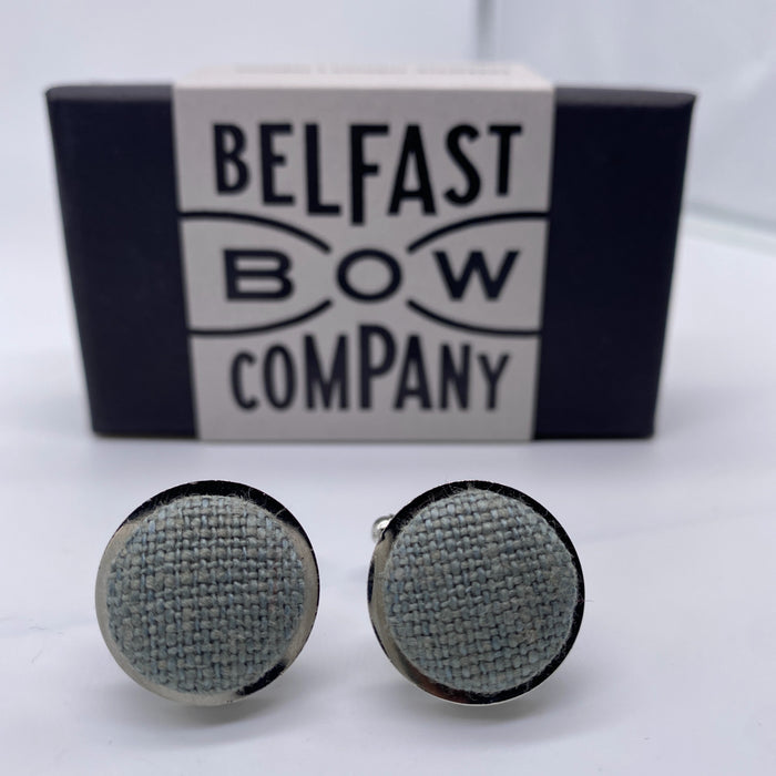 Irish Linen Cufflinks in Sage Green by the Belfast Bow Company