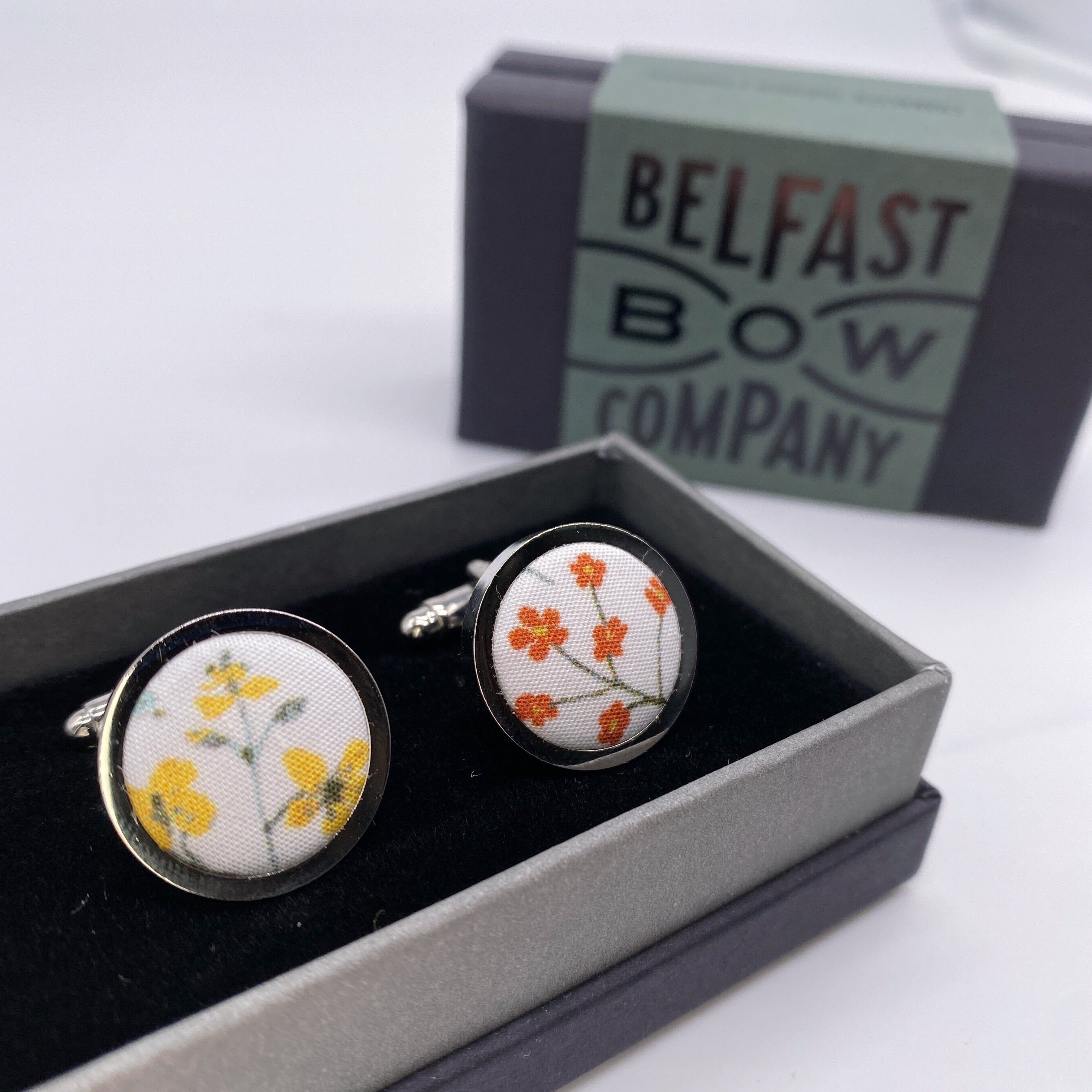 Boho Blooms Cufflinks in Spring Garden - Belfast Bow Company