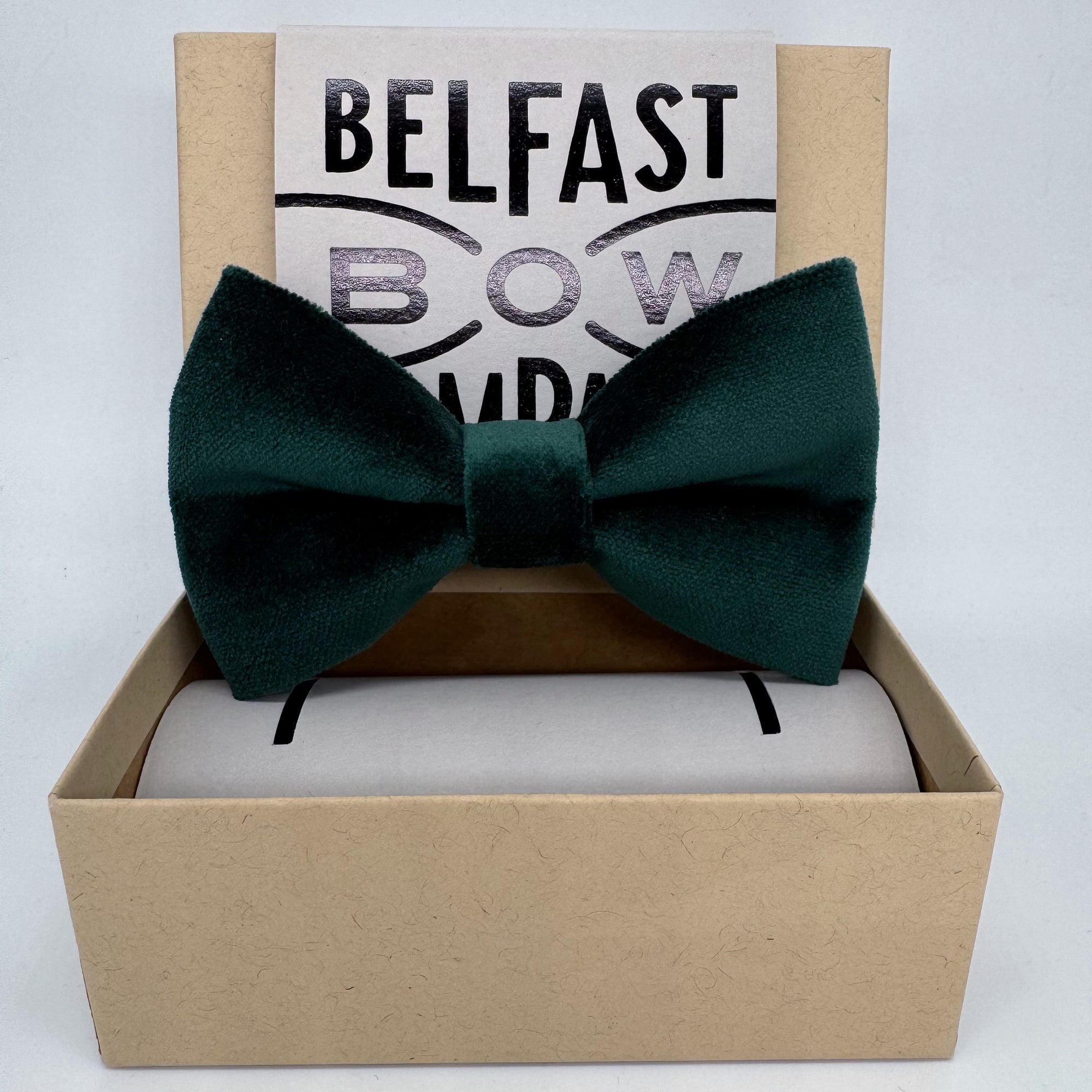 Oversized Bottle Green Bow Tie in Velvet