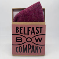 Harris Tweed Pocket Square in Raspberry by the Belfast Bow Company