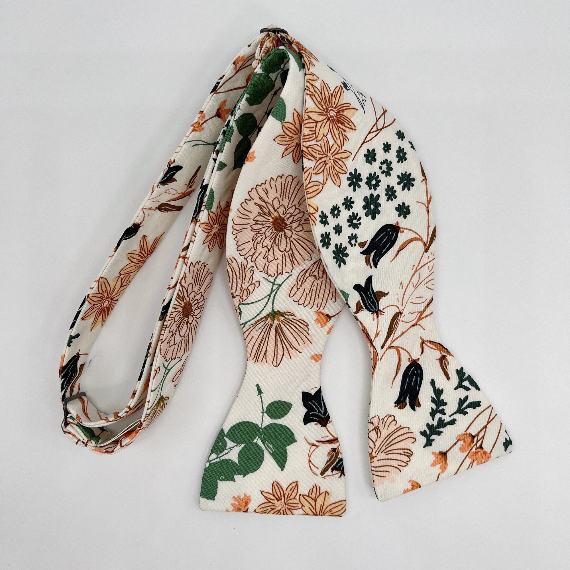 Boho Bloom Bow Tie in Off-White Autumn Garden