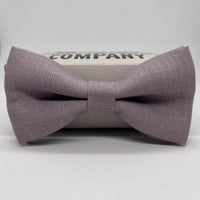 Irish Linen Bow Tie in Mauve Lilac by the Belfast Bow Company