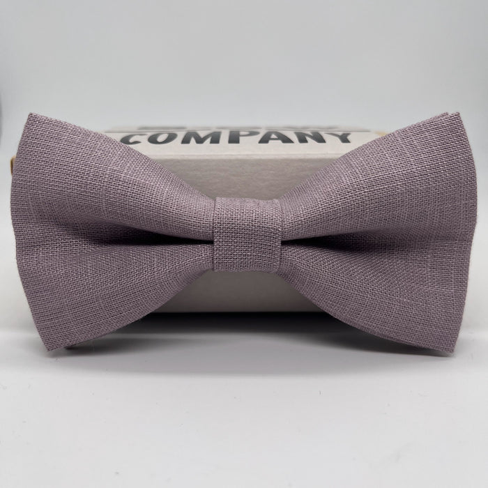 Irish Linen Bow Tie in Mauve Lilac by the Belfast Bow Company