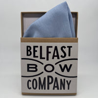 Irish Linen Pocket Square in Light Blue by the Belfast Bow Company